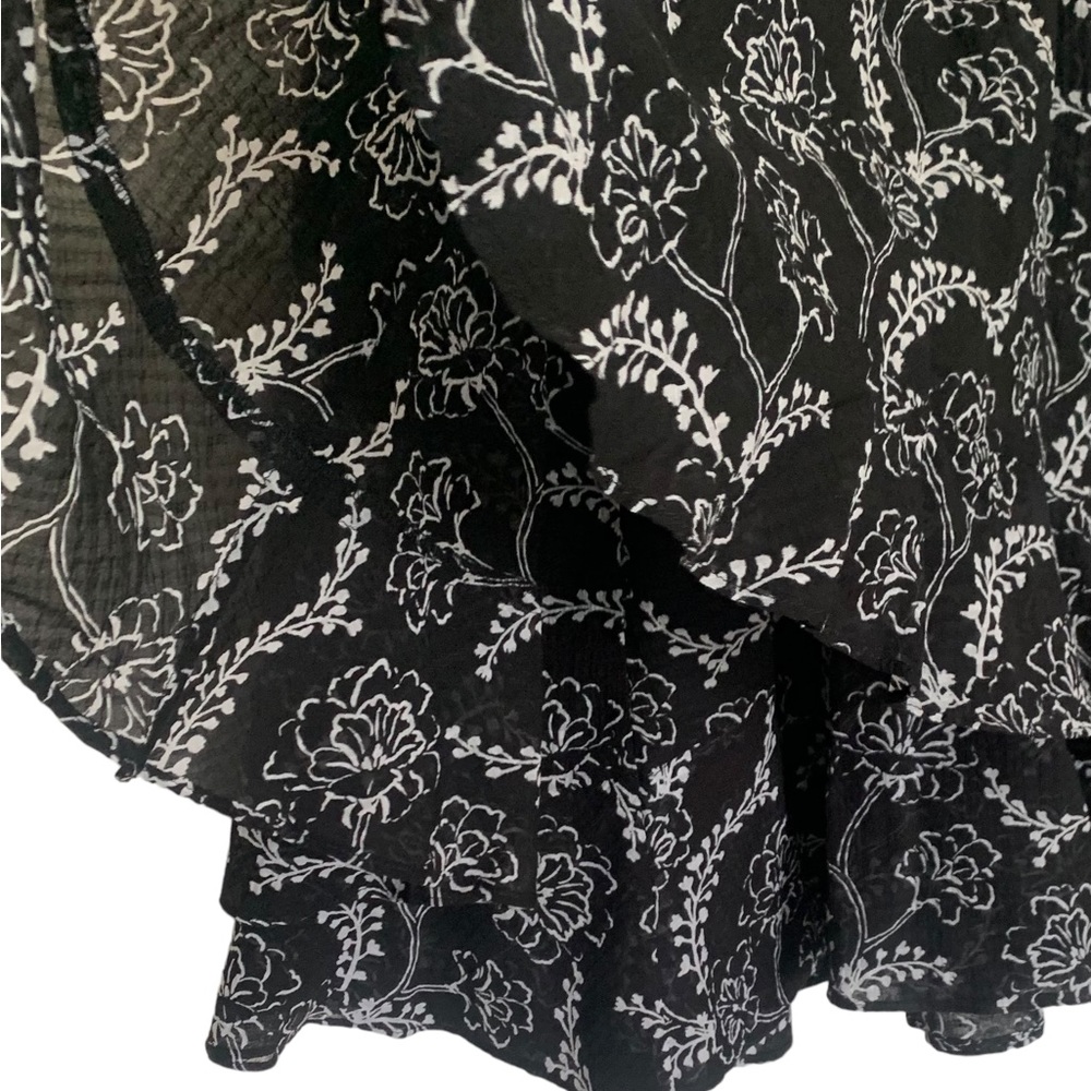 NWT ALC Plus Vera Black Tiered Silk Blend Ruffle Skirt Size 14 - Picture 6 of 13